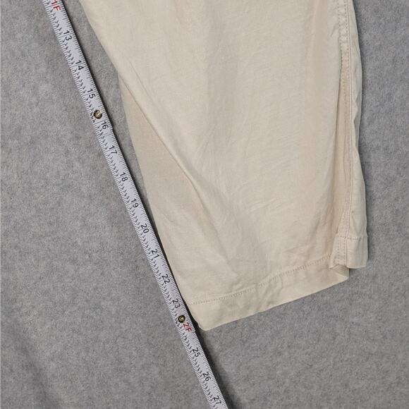 Soft Surroundings Cream Baggy Linen Blend Straight Leg Pockets Drawstring  Sz 12 - Picture 12 of 14